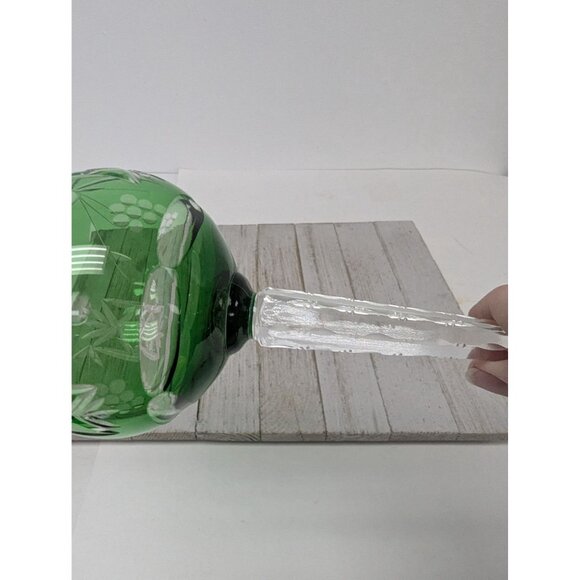 Emerald Crystal Marsala Hock Wine Glass Goblets Cut To Clear Poland 8" - Picture 9 of 9